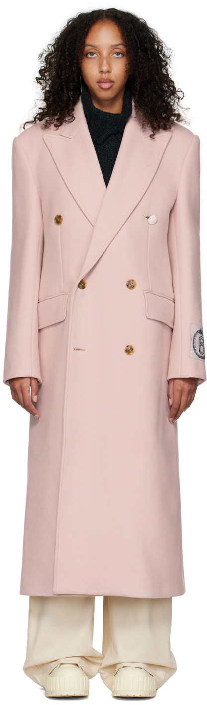 Double breasted pink fashion coat