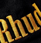 Rhude - Logo-Embroidered Corduroy Baseball Cap - Men - Black