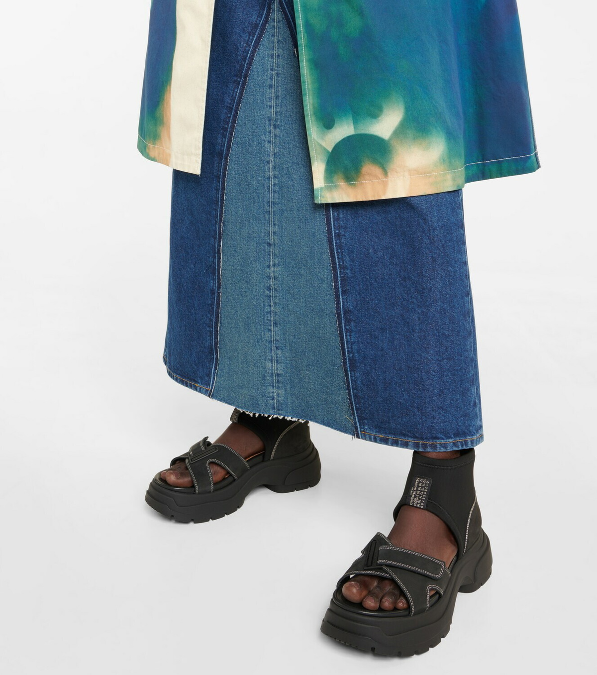 Maison Margiela Leather and scuba sandals Maison Margiela