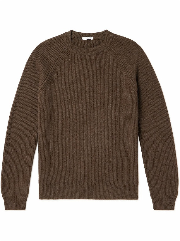 Photo: Boglioli - Ribbed Wool and Cashmere-Blend Sweater - Brown