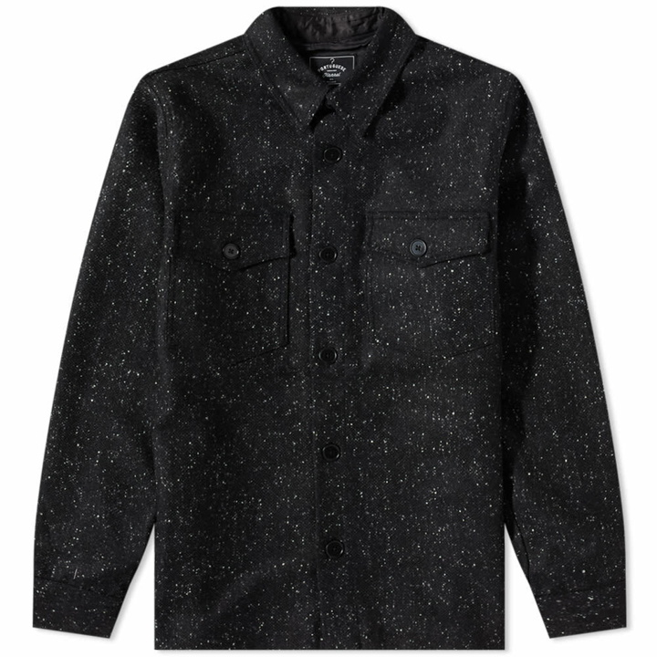 Photo: Portuguese Flannel Men's Wool Donegal Shirt Jacket in Black