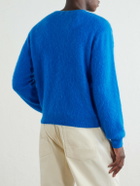 Auralee - Garment-Dyed Alpaca Cardigan - Blue