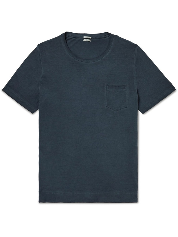 Photo: Massimo Alba - Panarea Garment-Dyed Cotton-Jersey T-Shirt - Blue