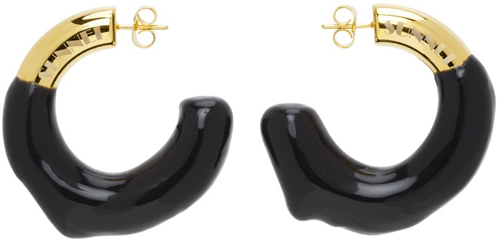Photo: Sunnei SSENSE Exclusive Gold & Black Rubberized Earrings