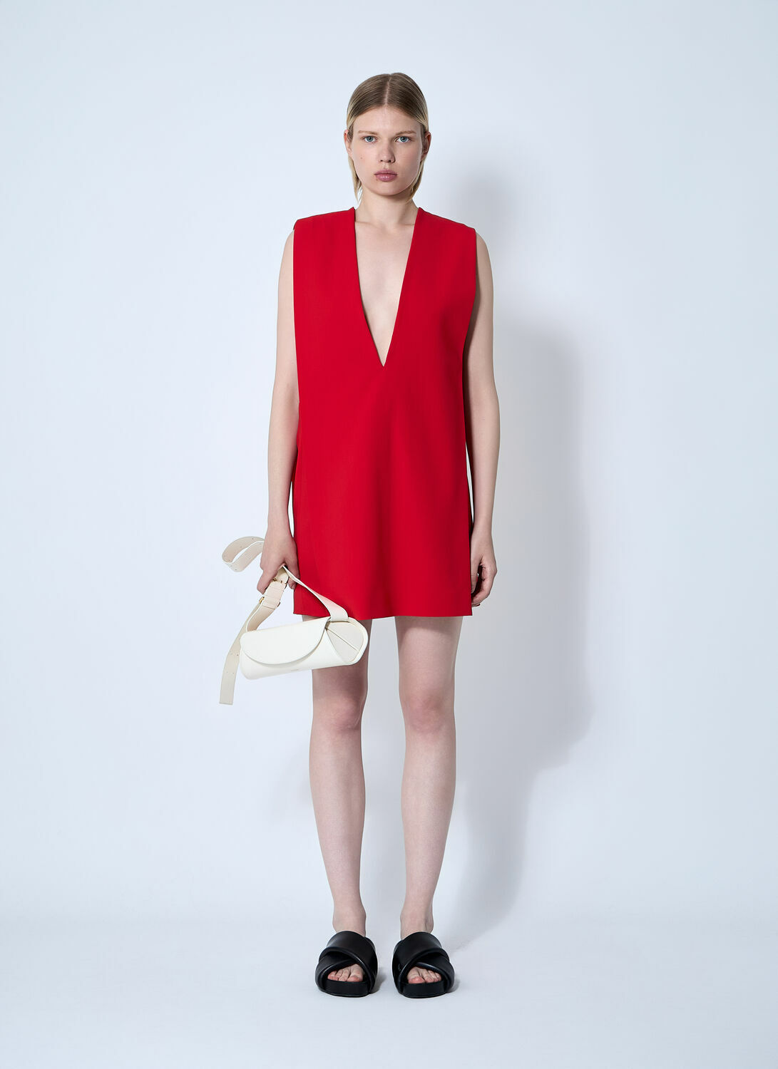 Sportmax Plunge Mini Dress With Belt