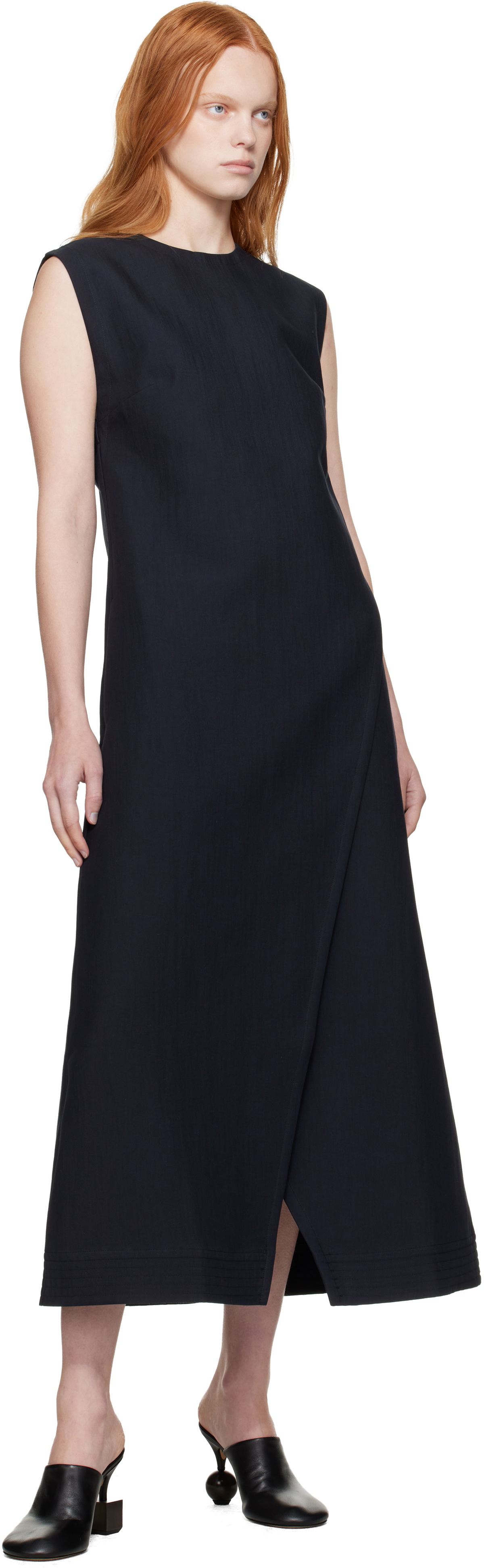 Studio Nicholson Navy Corus Midi Dress