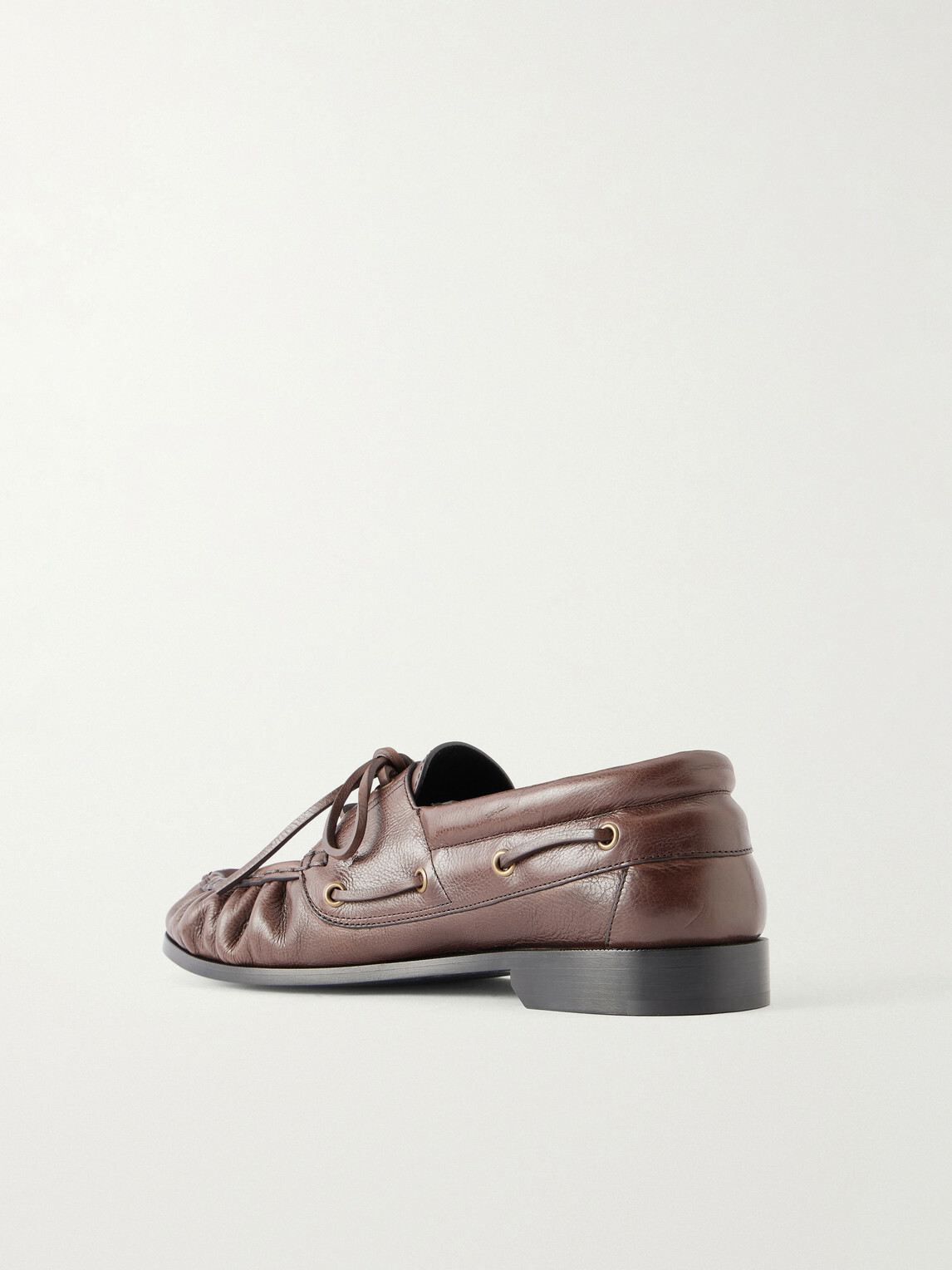 SAINT LAURENT - Le Loafer Monogram Logo-Appliquéd Leather Loafers - Brown