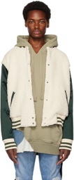 Greg Lauren White & Green Varsity Jacket