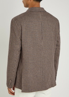 Officine Générale Houndstooth Wool-blend Blazer Brown