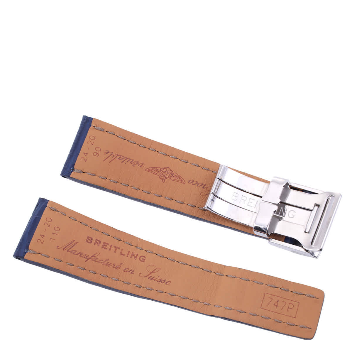Breitling 24 MM Blue Leather Strap 747P-A20D.1
