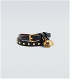 Alexander McQueen - Skull embellished leather bracelet