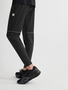 Reigning Champ - Slim-Fit Tapered Panelled Recycled-Dot Air Mesh and Stretch-Nylon Trousers - Black