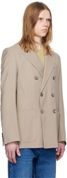 AMI Paris Taupe Double-Breasted Blazer