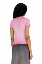 Diesel Slim T-shirt with dévoré Phoenix - T-Shirts Womens in Pink
