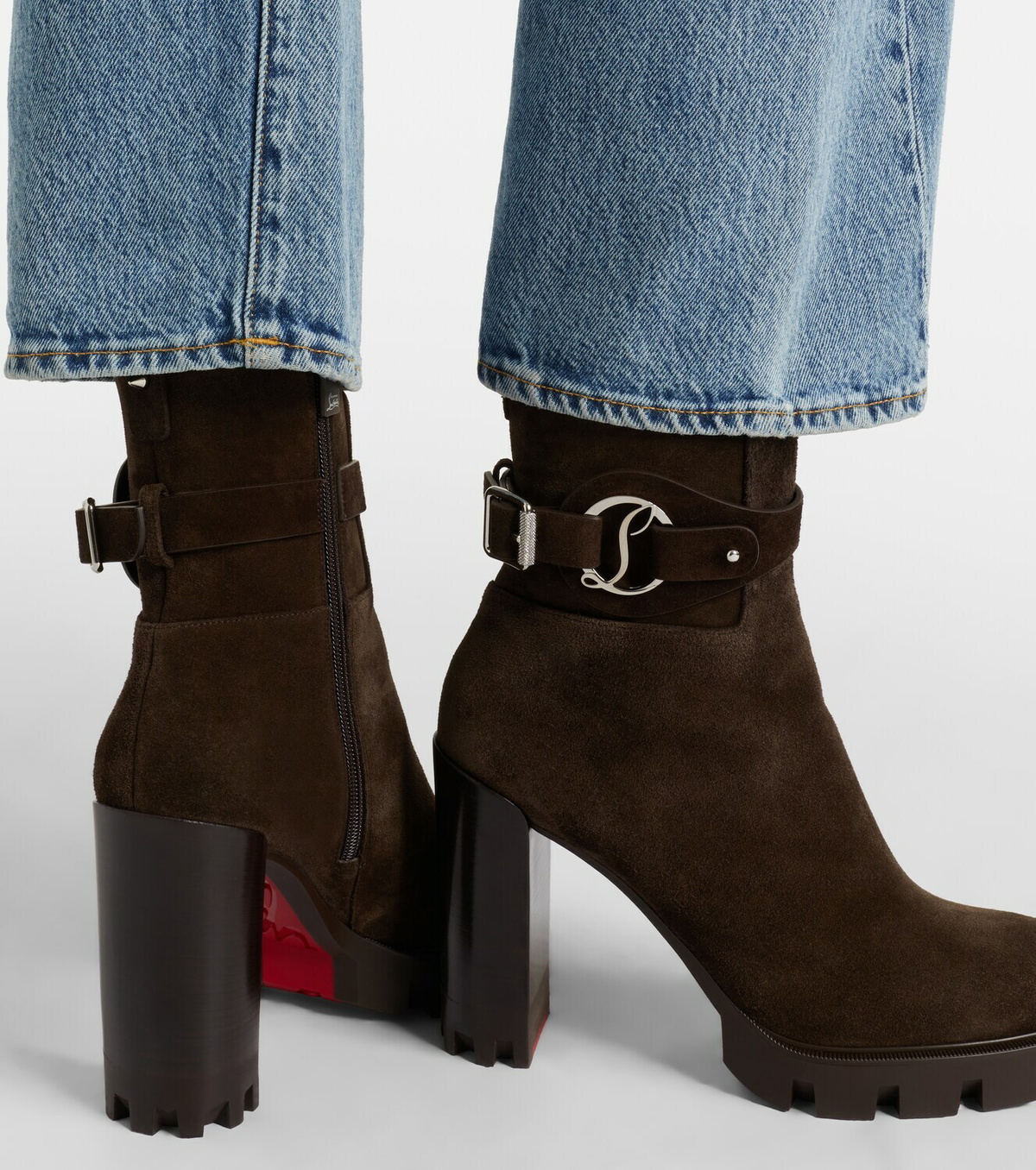 Christian Louboutin Dianouchette 100 suede ankle boots
