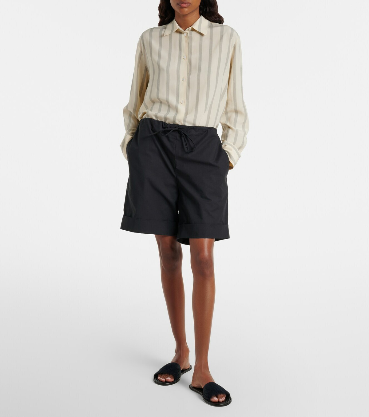 The Row Malick calf hair slides