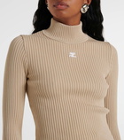 Courrèges Logo ribbed-knit top