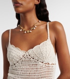 Anna Kosturova Crochet scalloped cotton minidress
