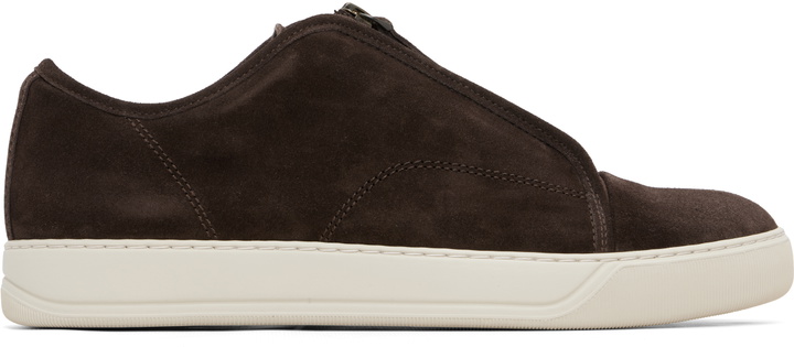Photo: Lanvin Brown DBB1 Suede Zip Sneakers