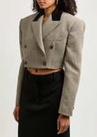 Giuseppe DI Morabito Houndstooth Cropped Blazer Brown