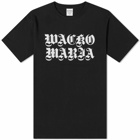 Wacko Maria Men's Washed Heavy Crew Neck Colour T-Shirt in Black