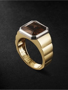 Yvonne Léon - Chevaliere Prince Yellow and White Gold Smoky Quartz Signet Ring - Gold