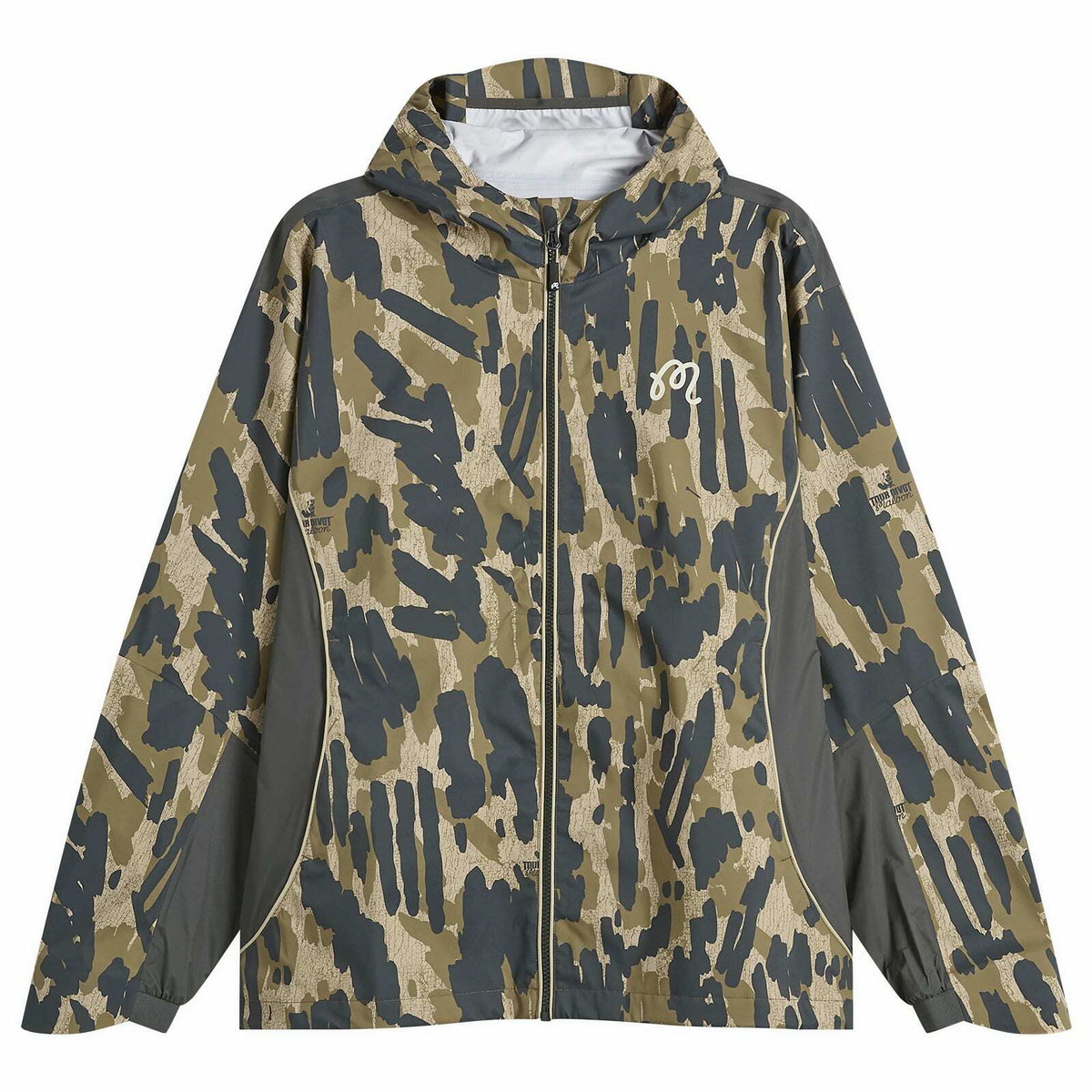 Malbon Men's Tour Divot Camo Rain Jacket in Bark Camo