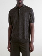 Zegna - Silk, Cashmere and Linen-Blend Polo Shirt - Brown