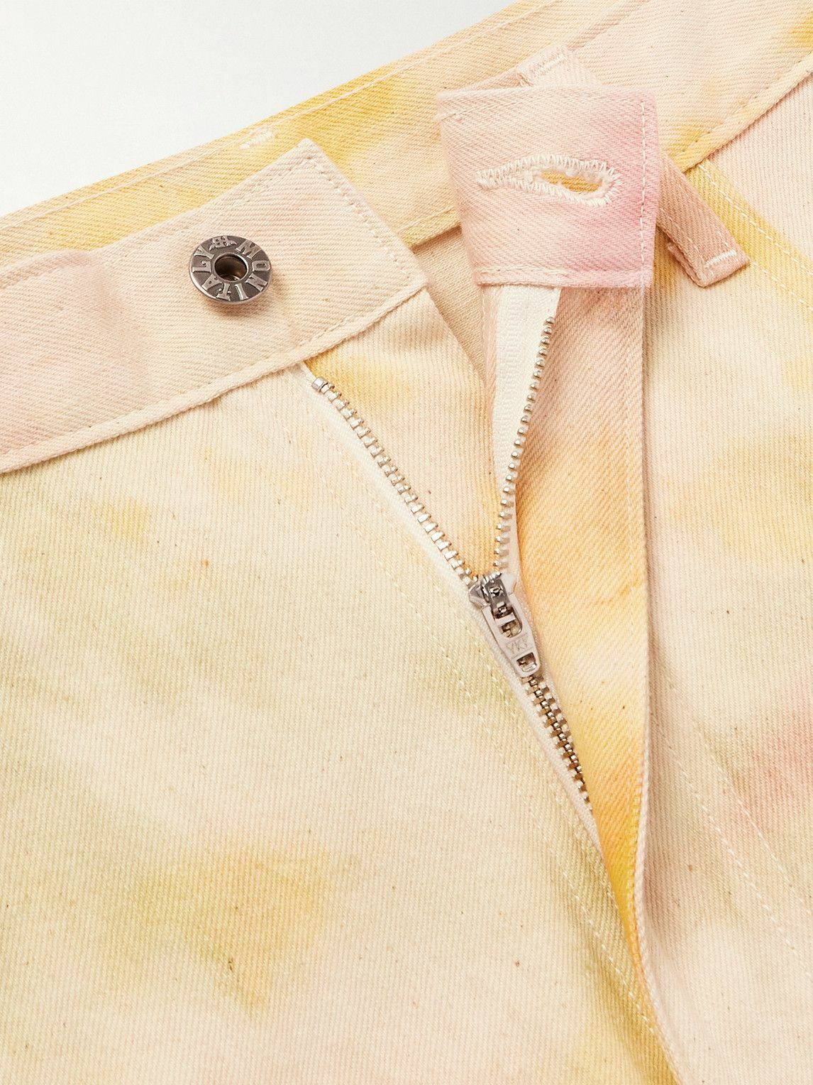 Monitaly - Straight-Leg Embroidered Appliquéd Tie-Dyed Denim Shorts - Multi