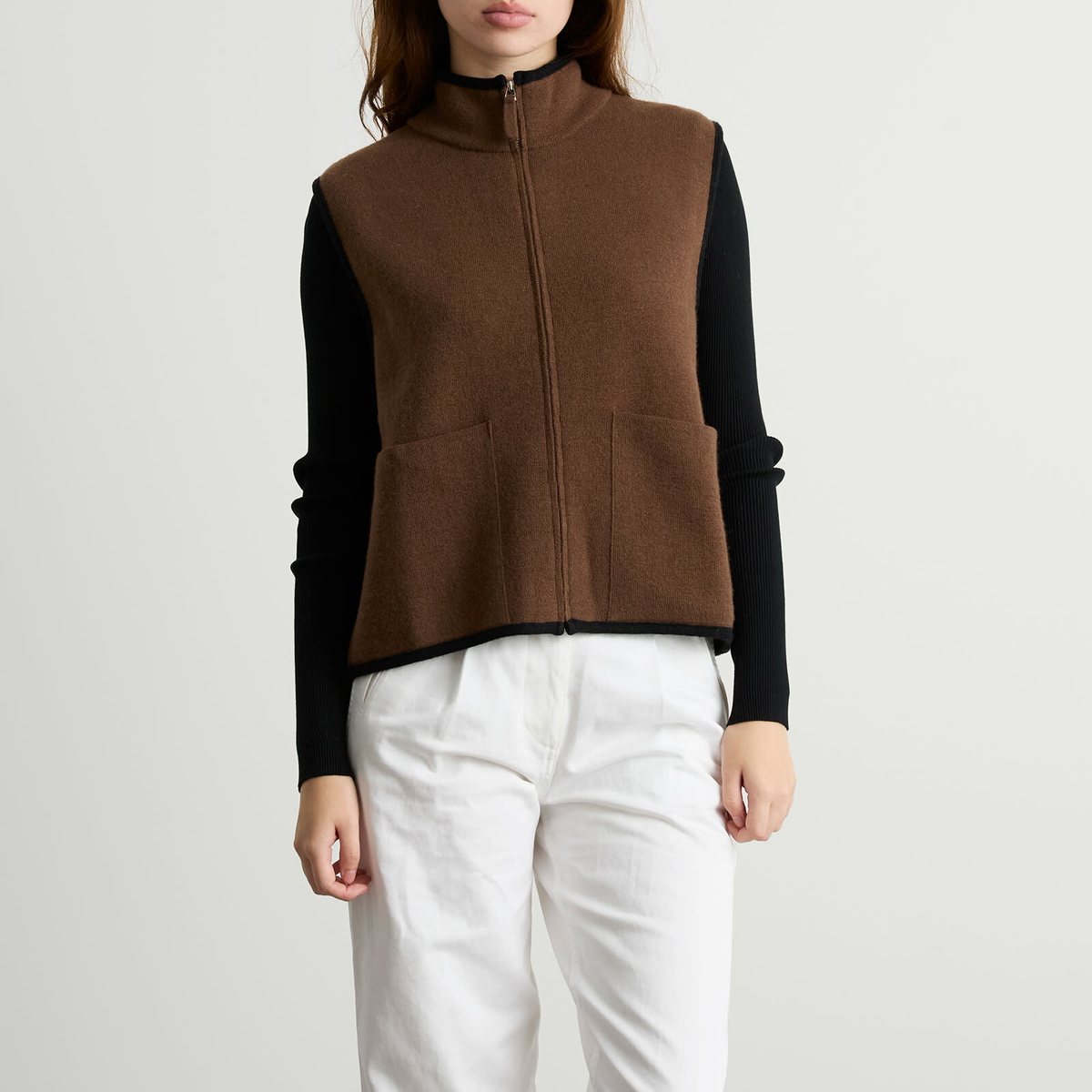 Nothing Written Women's Dicky Zip-Up Vest in Camel