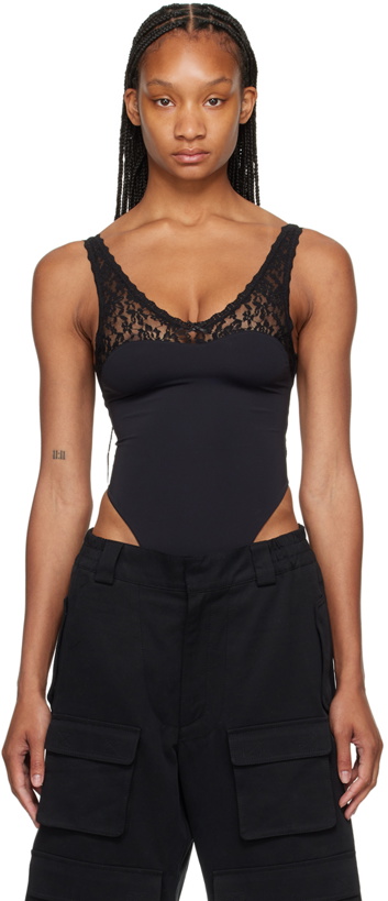 Photo: OPEN YY Black Scalloped Bodysuit