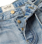 Fear of God - Belted Distressed Selvedge Denim Jeans - Light denim