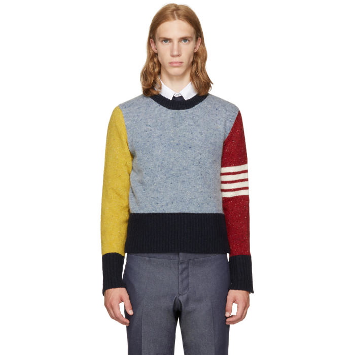 Photo: Thom Browne Multicolor Classic Four Bar Funmix Crewneck Sweater 