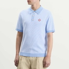 Casablanca Men's Pinstripe Polo Shirt in Blue