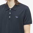 Maison Kitsuné Men's Navy Fox Patch Classic Polo Shirt in Black