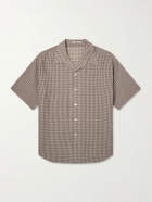 Auralee - Camp-Collar Checked Cotton Shirt - Brown