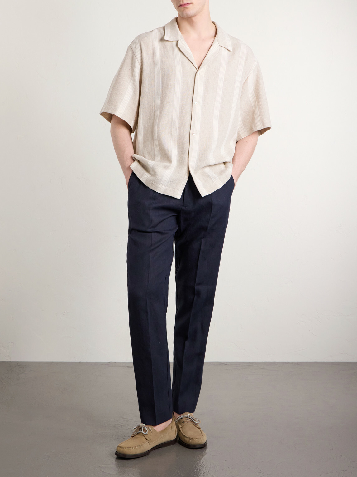 A Kind Of Guise - Samata Striped Cotton and Linen-Blend Shirt - Neutrals