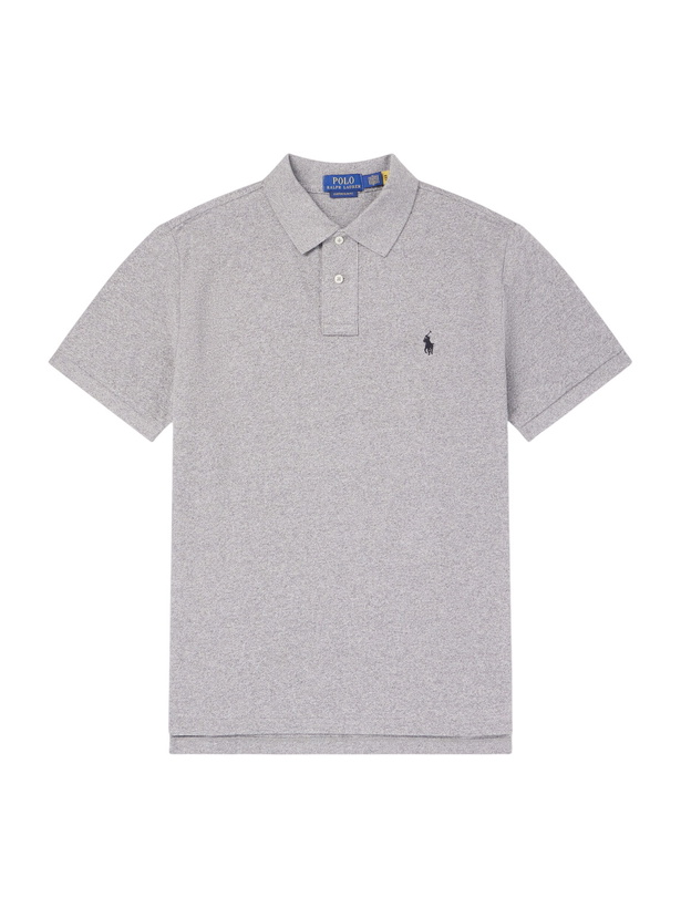 Photo: Polo Ralph Lauren - Logo-Embroidered Cotton-Piqué Polo Shirt - Gray