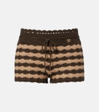 Valentino Striped knitted cotton shorts
