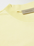 FEAR OF GOD ESSENTIALS - Oversized Logo-Flocked Cotton-Jersey T-Shirt - Yellow