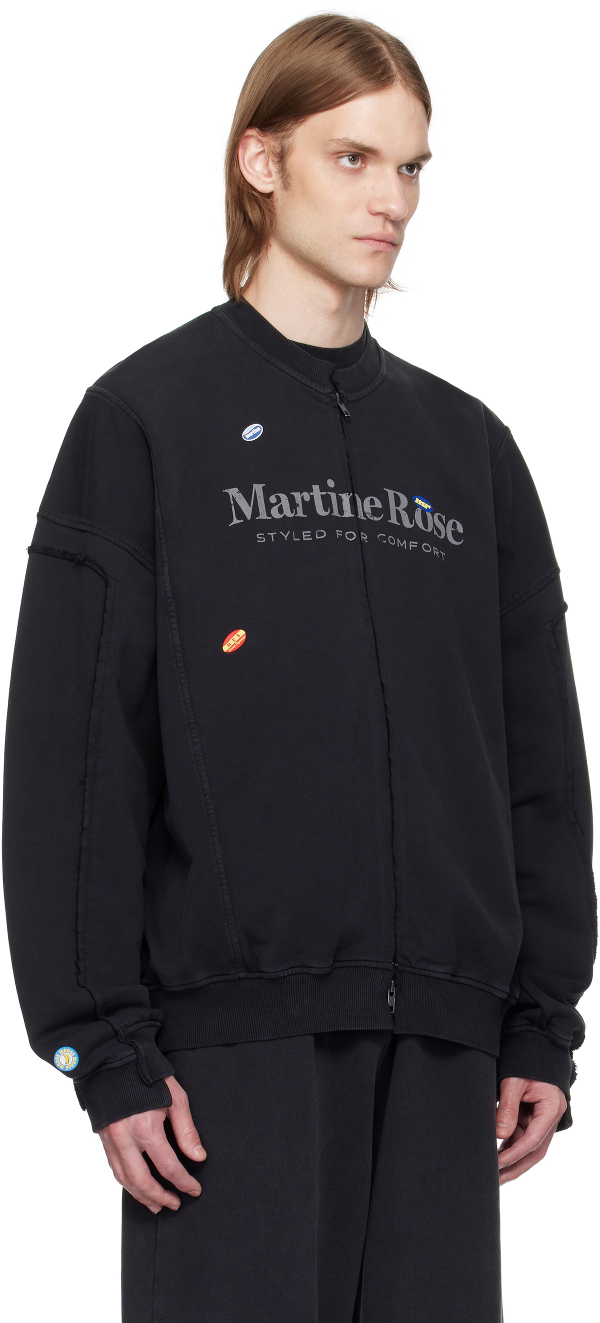 MARTINEROSE ラップジャケット テーラードジャケット ニキ着用 黒 Martine Rose Black Zip Up Track Jacket Martine Rose