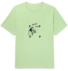 Pop Trading Company - SAFE-TRIP.ORG Logo-Print Cotton-Jersey T-Shirt - Green