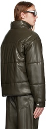 Nanushka Gray Marron Vegan Leather Jacket