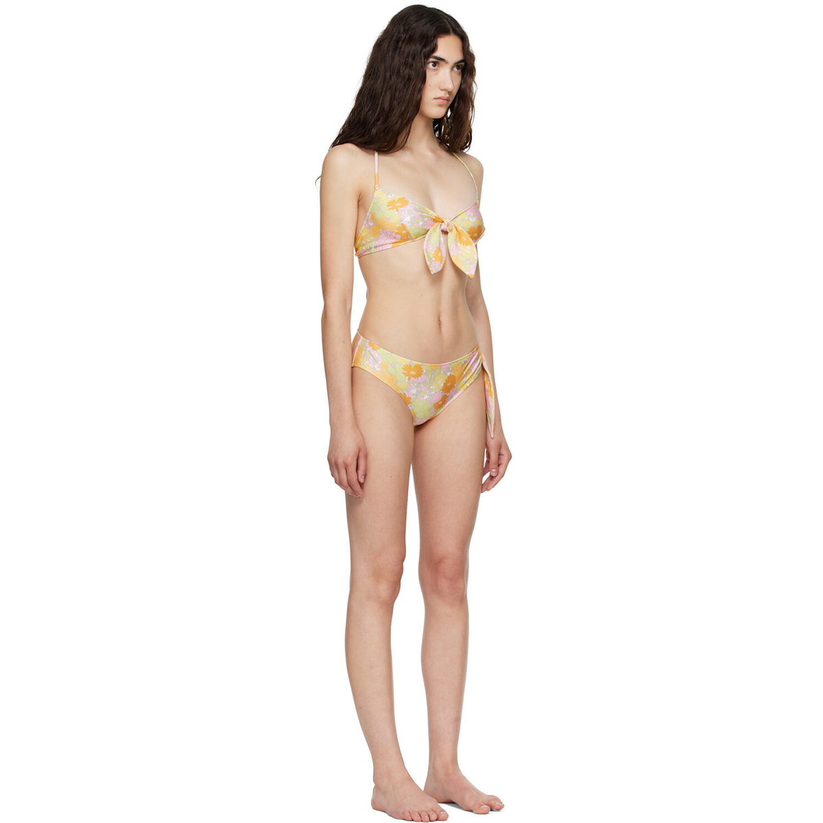 Chloé Multicolor Sunbleached Flower Print Bikini Top