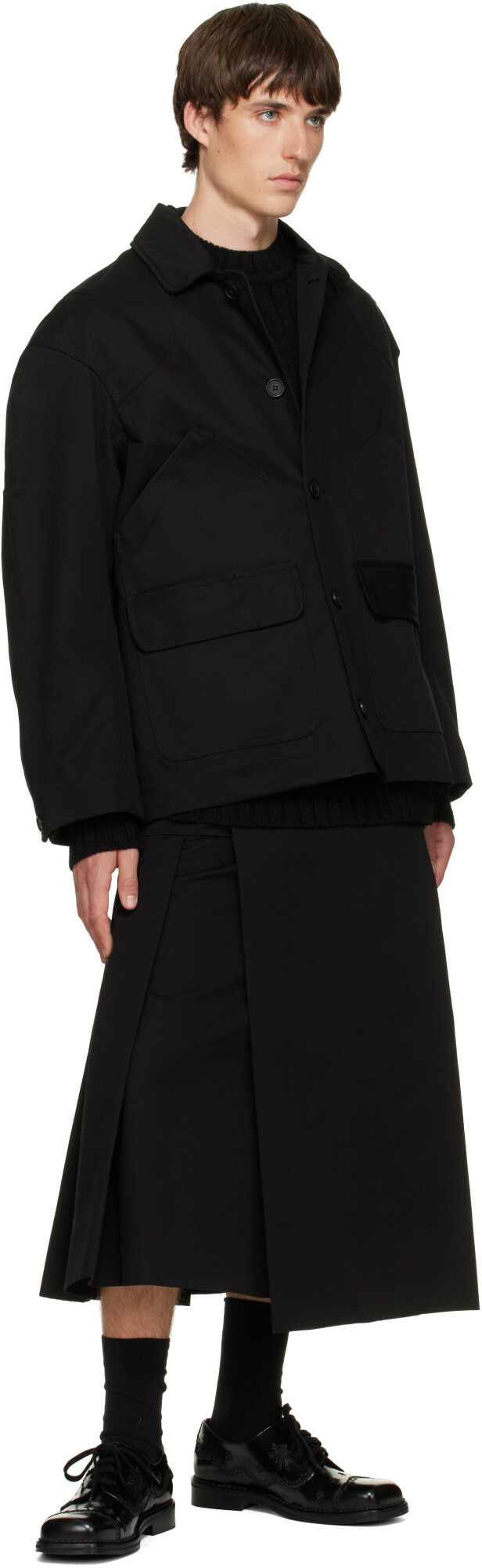 Simone Rocha Black Workwear Field Jacket