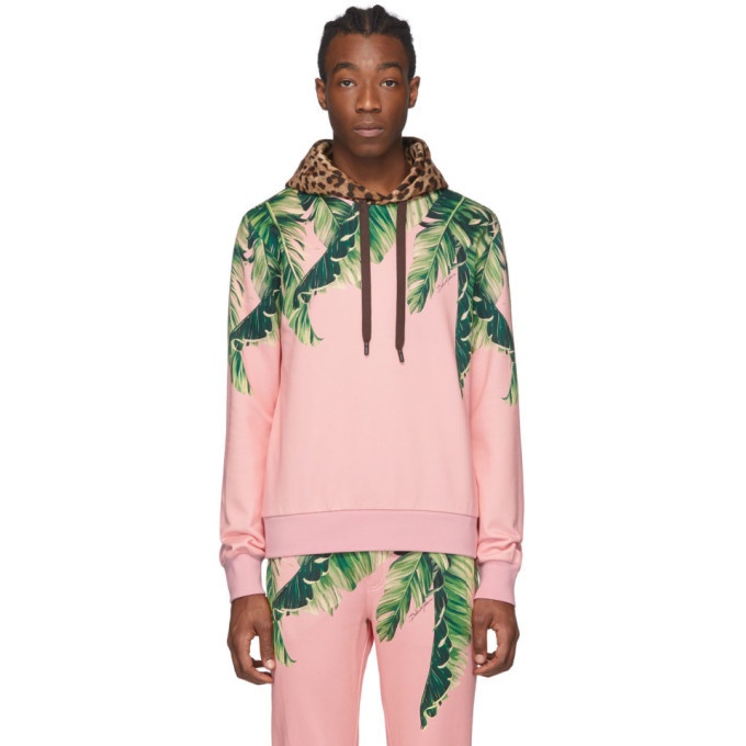 Photo: Dolce and Gabbana Pink Floral and Leopard Hoodie