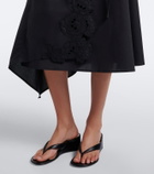 SIR Klara asymmetric cotton midi skirt
