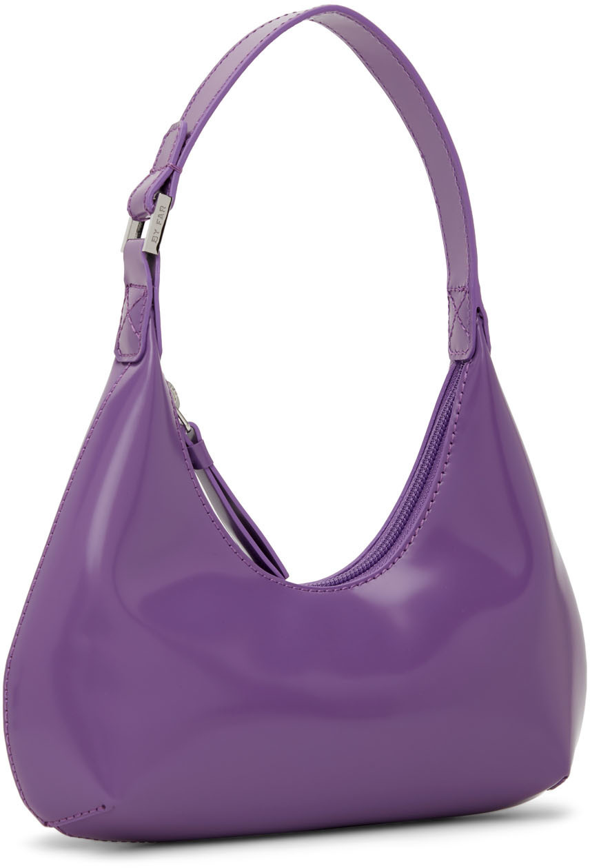 BY FAR Purple Semi Patent Baby Amber Bag