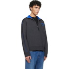 Givenchy Gray Couture Seam Half-Zipped Sweater
