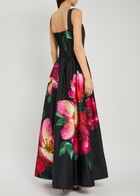 Alice + Olivia Tarrie Floral-print Stretch-cotton Maxi Dress Black